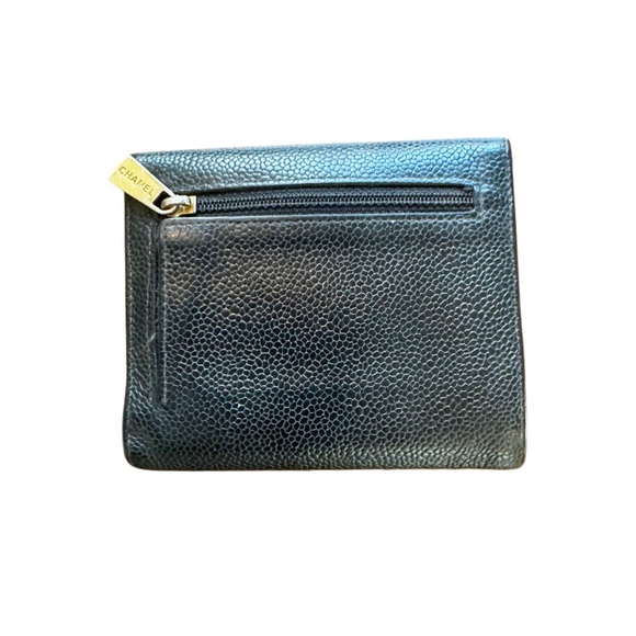 Vintage Chanel Black Caviar Leather Wallet - Missing Holo - Picture 4 of 6